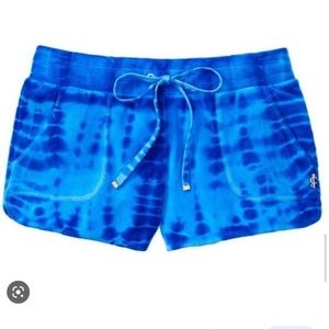 Juicy Couture Blue Tie Dye Terry Cloth Shorts